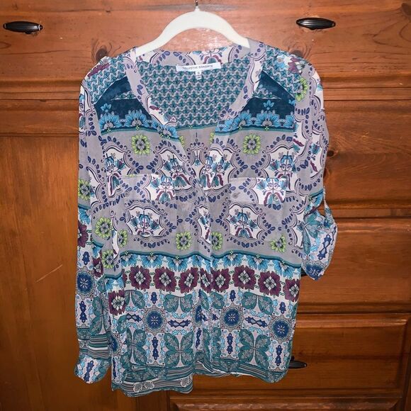 Collective Concepts Blue multi Blouse stitch fix - Picture 6 of 8